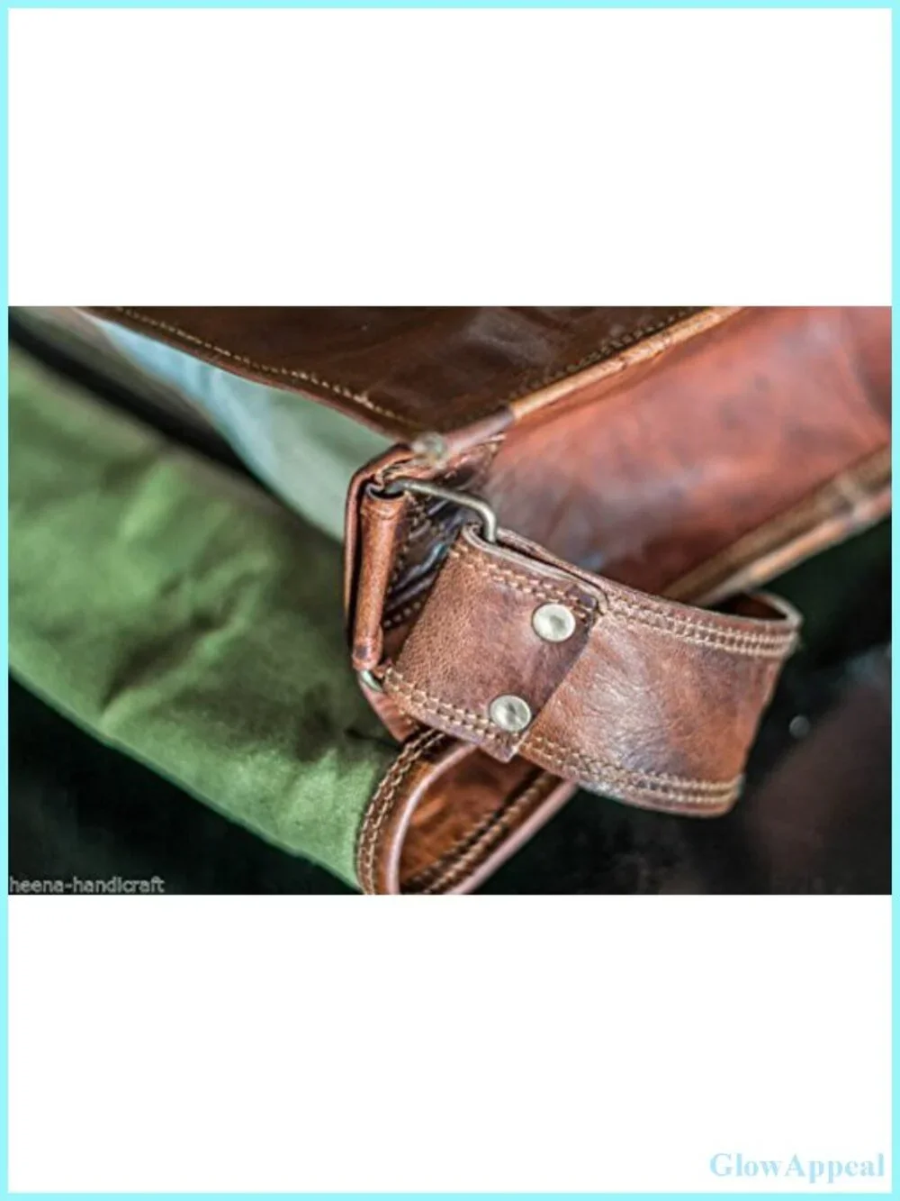 Genuine Goat Leather Messenger Bag Laptop Satchel Padded School Bag